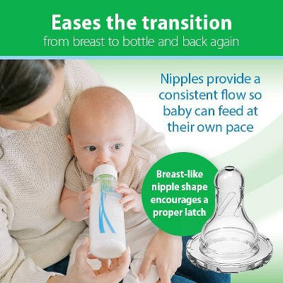 Dr. Brown's Anti-Colic Narrow Glass Options+ Baby Bottles - 4 fl oz/3pk: Level 1 Slow Flow, BPA-Free, Silicone Nipple