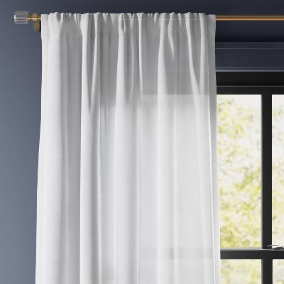 2pk 54"x84" Light Filtering Farrah Curtain Panels White - Threshold: UV Protection, OEKO-TEX Certified, Rod Pocket