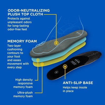 Dr. Scholl's Cushy Comfort Memory Foam Insole, Trim to Fit - Unisex - M Shoe Size 7-13, W Shoe Size 5-10 - 1 Pair