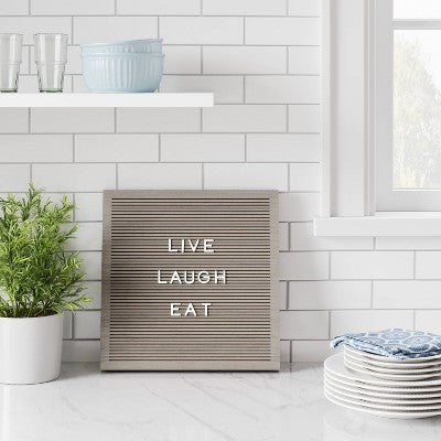 14"x 14" Wood Letterboard Gray - Threshold: MDF Message Board