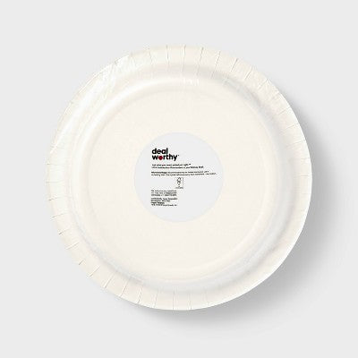 White Disposable Paper Plates 8.5" - 50ct - Dealworthy