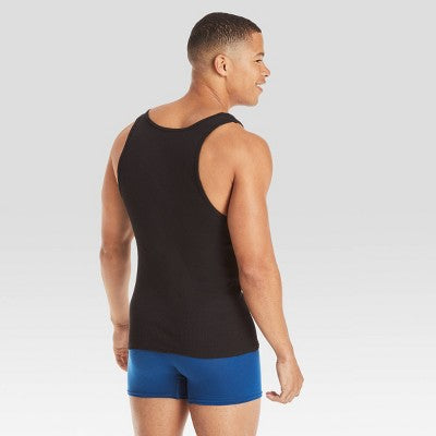 Hanes Premium Men's Tank Top Undershirt 5pk - Black/Gray XXL: Classic Fit, Tagless, Moisture Wicking, Breathable Fabric