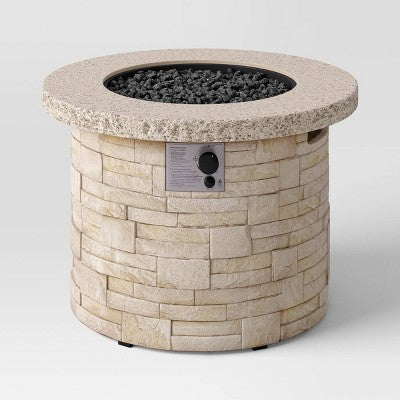 34" Stack Stone Liquid Propane Fire Pit Light Brown - Threshold (LOCAL PICKUP ONLY)