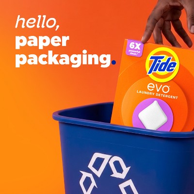 Tide Evo Spring Blast Laundry Detergent Tiles - 30ct: Box, Odor Control, Dye-Free, High Efficiency