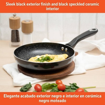 IMUSA 8" Ceramic Bistro Saute Pan Black: Nonstick Cookware, Aluminum, Hand Wash, Electric & Gas Compatible