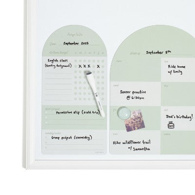U Brands 4pc Arch Weekly Dry Erase Vinyl Planner Set Sage