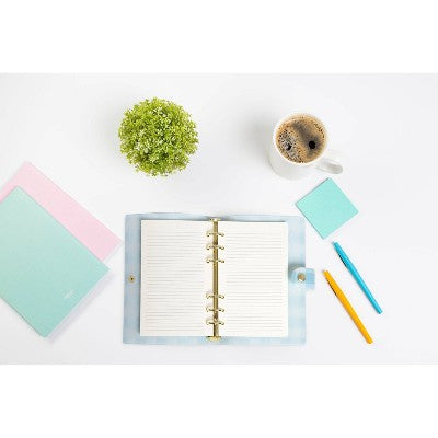 Pearhead 5.25"x7.25" Blue Gingham Refillable Journal 100 Page with Snap Closure