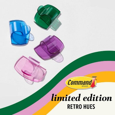 Command 5pk Damage-Free Transparent Cord Clips Candied Plum