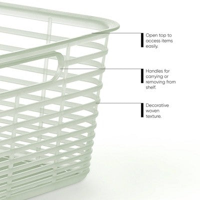 Aria Jelly Decorative Basket Medium Green - Brightroom