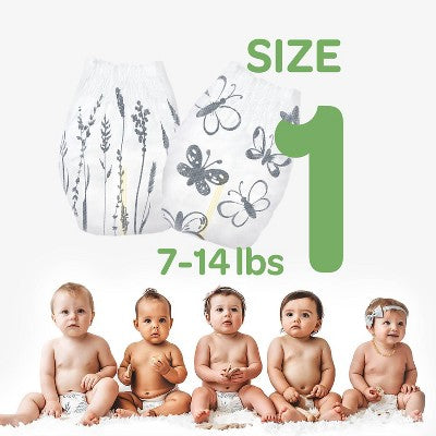 Parasol Clear+Dry Natural Disposable Diapers - Size 1 - 88ct