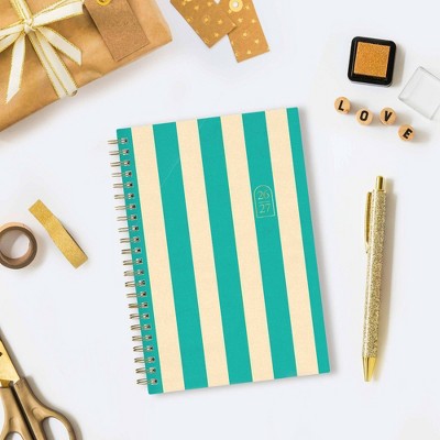 Rhi James for Blue Sky Weekly/Monthly Planner 15 Month Wirebound 5"x8" Textured Paper Hardcover - Teal Stripe