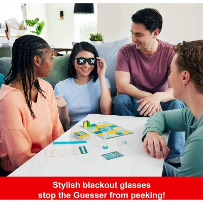 Wiped Out Party Game, Guessing Game for Families, Teens, Adults with Erasable Clues and Blackout Glasses for 3-6 Players