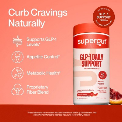 Supergut GLP-1 Daily Support Prebiotic Fiber Powder - Blood Orange - 18 servings/6.1oz