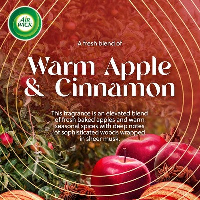 Air Wick Vibrant Scented Oil Air Freshener Starter Kit - Warm Apple & Cinnamon - 0.67 fl oz/2pk