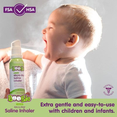 Boogie Micro-Mist Saline Inhaler Refill - 2.8 fl oz: Cold, Cough or Flu Treatment, Hypoallergenic, Paraben-Free