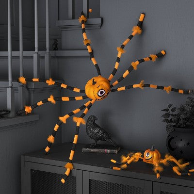 20" Medium Spider Pumpkin Head Eyeball with Orange and Black Legs Halloween Decorative Prop - Hyde and EEK! Boutique