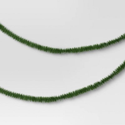 18' Christmas Pre-Lit Artificial Pine Garland Green with LED Lights - Wondershop
