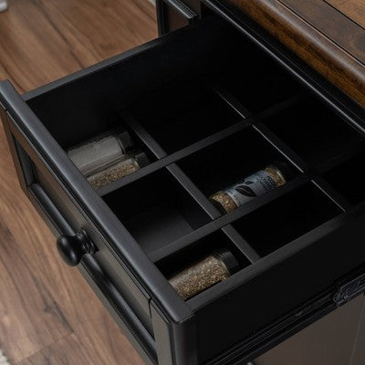 Powell Posie Kitchen Island with 2 Stools Black (LOCAL PICKUP ONLY)