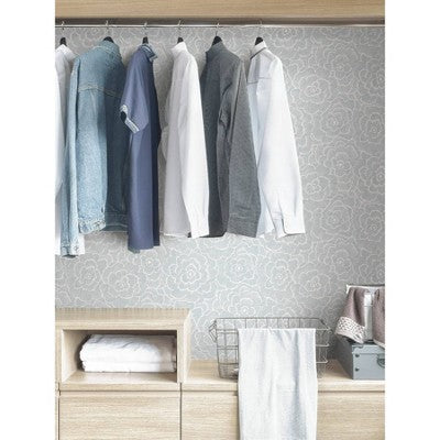 NuWallpaper Saraya Peel and Stick Wallpaper Blue: Removable Vinyl, Self-Adhesive, Solid Pattern, 28.2 Sq Ft Coverage
