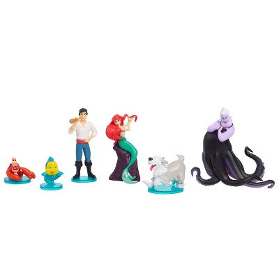 Disney The Little Mermaid Character Figure Set, 6pk 3" Collectible Toy Figures