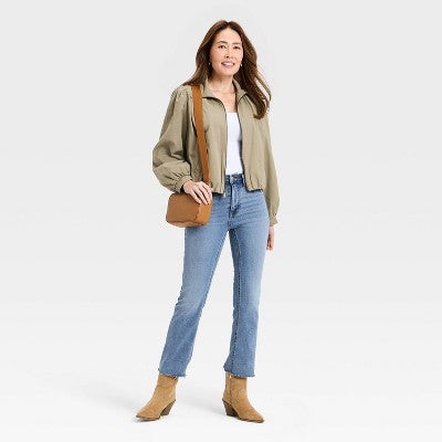 Women's High-Rise Kick Flare Jeans - Medium Wash 4 Long