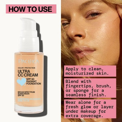 Pacifica Ultra CC Cream Radiant Foundation - Natural/Medium - 1 fl oz