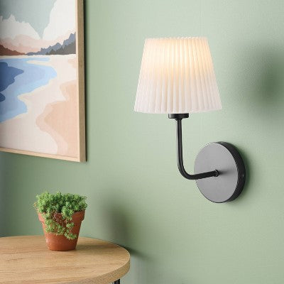 Wall Sconce with Rechargeable LED Bulb and Remote Black - Room Essentials