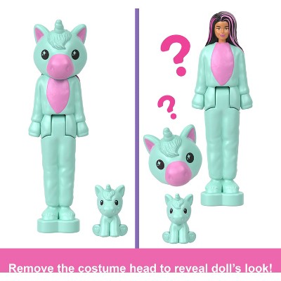 Barbie Mini BarbieLand Cutie Reveal Doll & Pet, 1.5-inch Color Dream Series (Styles May Vary)
