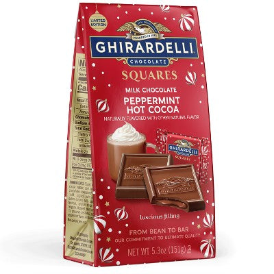 Ghirardelli Christmas Candy Milk Chocolate Peppermint Hot Cocoa Squares - 5.3oz