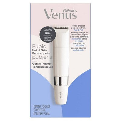 Venus for Pubic Hair & Skin Gentle Trimmer + 1 Attachment Comb - 2pk