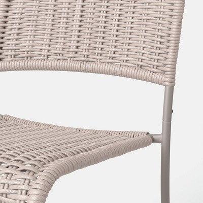 Monochromatic Rope Armless Patio Dining Stack Chair Beige - Threshold (LOCAL PICKUP ONLY)
