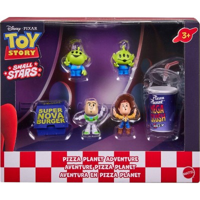 Disney and Pixar Toy Story Small Stars Pizza Planet Adventure, Stylized Woody & Buzz & 2 Aliens