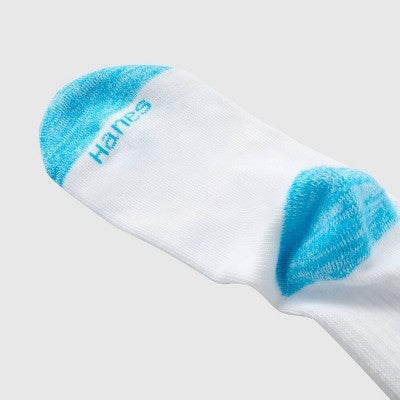 Hanes Girls' 10pk Cool Comfort Crew Socks White S