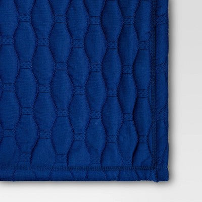 Triple Knit Throw Blanket Heathered Cobalt Blue - Room Essentials