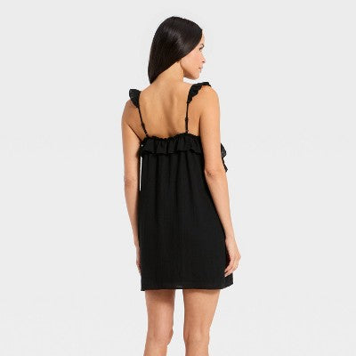 Women's Sleeveless Cami Ruffle Maxi A-Line Dress XL