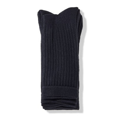 Men's Crew Socks 5pk - Dealworthy Black 6-12