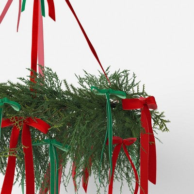 Hanging Ribbon Christmas Wreath - Threshold (LOCAL PICKUP ONLY)