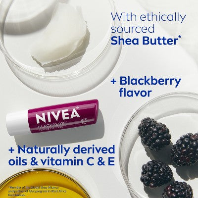 NIVEA Lip Blackberry Tinted Lip Balm - 0.34oz/2pk