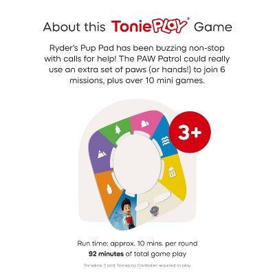 tonies Tonieplay Set PAW Patrol: Adventure Bay Rescue Hereos Game: Learning System Accessory for Tonies Starter Set *ADD 3 TO YOUR CART & 1 IS FREE!*