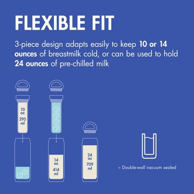 Boon Frosh Portable Stainless Steel Milk Chiller - Blue - 24 fl oz