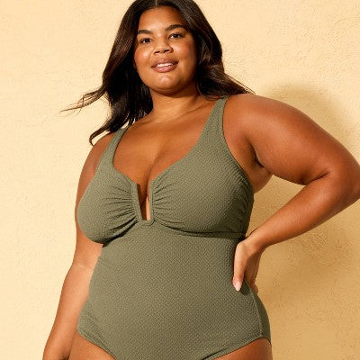 Women's U-Wire Jacquard Swimsuit - Shade & Shore Green 22