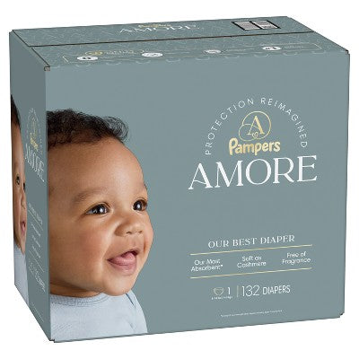 Amore by Pampers Diapers Large Pack - Size 1 - 132ct