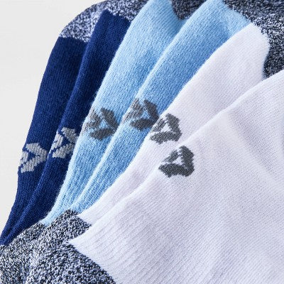 Kids' 6pk No Show Socks - All In Motion Blue/White L