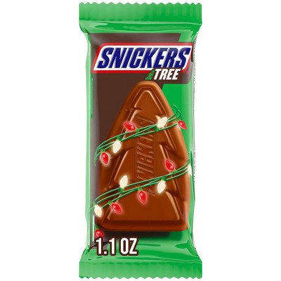 Snickers Christmas Candy Trees Single Size Chocolate - 1.1oz