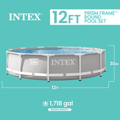 Intex 26711EH 12 foot x 30 inch Prism Frame Above Ground Swimming Pool with Pump (LOCAL PICKUP ONLY)