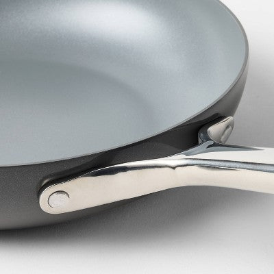 8" Nonstick Ceramic Coated Aluminum Fry Pan Dark Gray - Figmint
