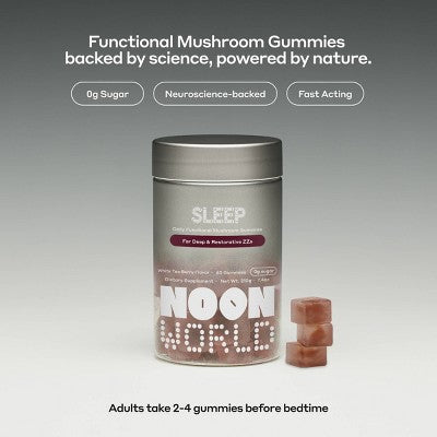 NOON WORLD Sleep Daily Functional Mushroom Gummies - White Tea Berry - 60ct
