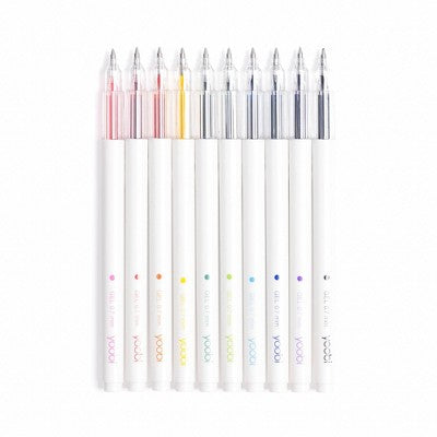 Yoobi Evolve 10pk Gel Pens See-Through Barrel 0.7mm color Ink