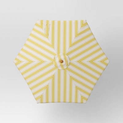 7.5' Round Scalloped Umbrella with Fringe Spiaggia Stripe - Threshold (LOCAL PICKUP ONLY)