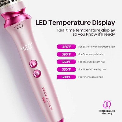 Wavytalk Heatwave Pro 5-in-1 Curling Wand Set, Includes Thermal Brush and 4 Interchangeable Ceramic Barrel for Multiple Styles, Model 350S